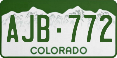 CO license plate AJB772