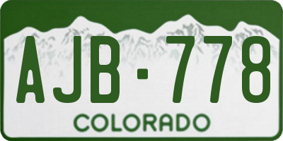CO license plate AJB778