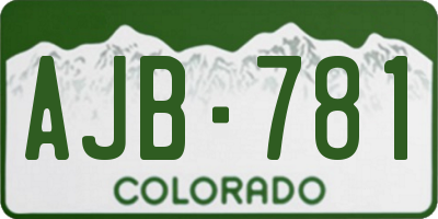 CO license plate AJB781