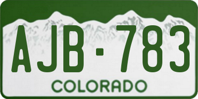 CO license plate AJB783