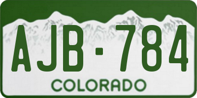 CO license plate AJB784