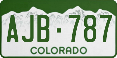 CO license plate AJB787