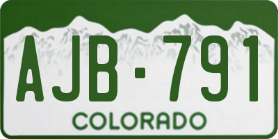 CO license plate AJB791