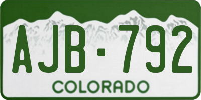CO license plate AJB792