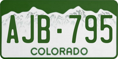 CO license plate AJB795