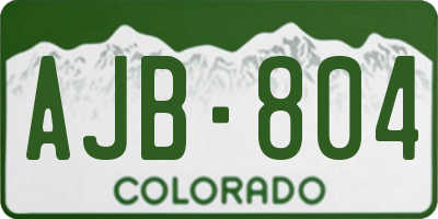 CO license plate AJB804