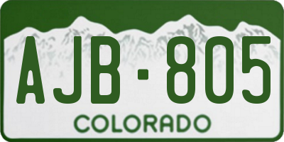 CO license plate AJB805