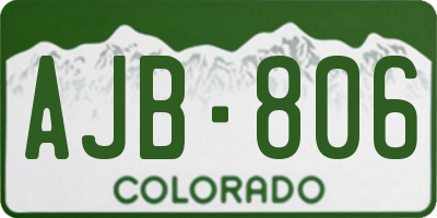 CO license plate AJB806