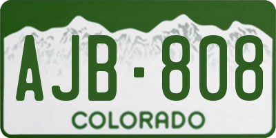 CO license plate AJB808