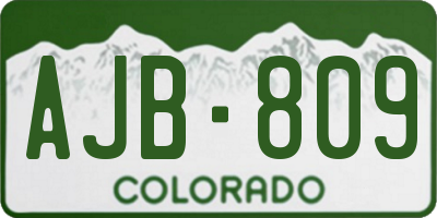 CO license plate AJB809