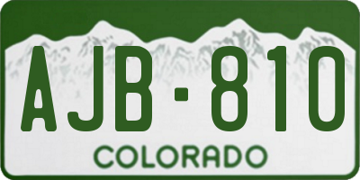 CO license plate AJB810
