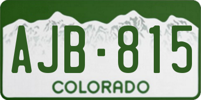 CO license plate AJB815