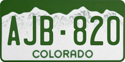 CO license plate AJB820