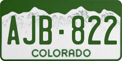 CO license plate AJB822