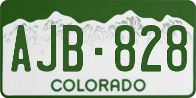 CO license plate AJB828