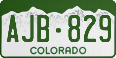 CO license plate AJB829