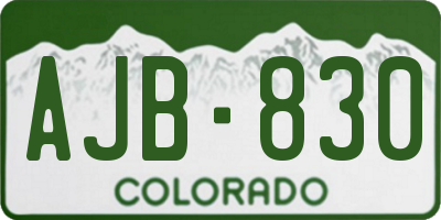 CO license plate AJB830