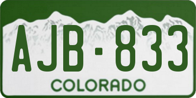 CO license plate AJB833
