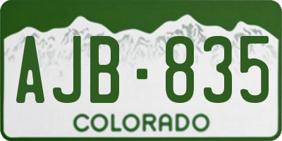 CO license plate AJB835