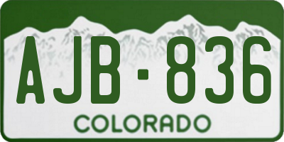 CO license plate AJB836