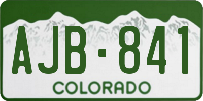CO license plate AJB841