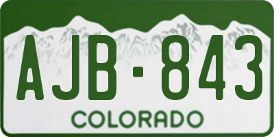 CO license plate AJB843