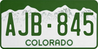 CO license plate AJB845