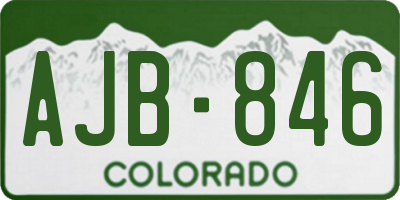 CO license plate AJB846