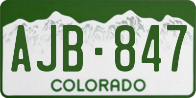 CO license plate AJB847