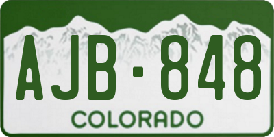 CO license plate AJB848