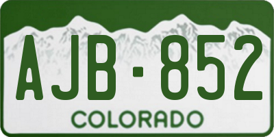 CO license plate AJB852