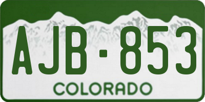 CO license plate AJB853