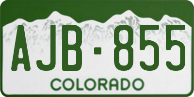 CO license plate AJB855