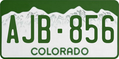 CO license plate AJB856
