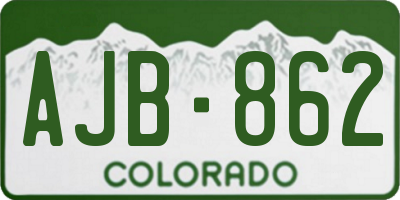 CO license plate AJB862