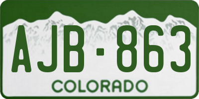CO license plate AJB863