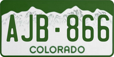 CO license plate AJB866