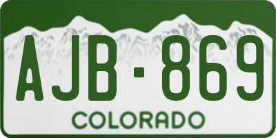 CO license plate AJB869