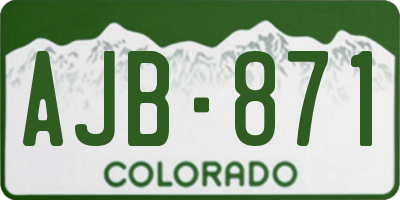 CO license plate AJB871
