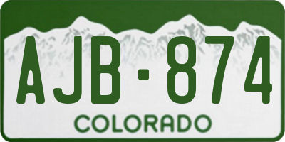 CO license plate AJB874