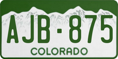 CO license plate AJB875