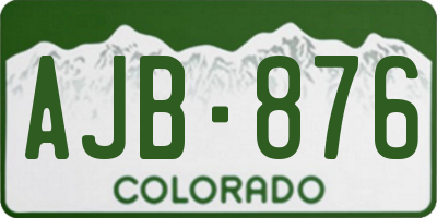 CO license plate AJB876