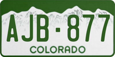 CO license plate AJB877