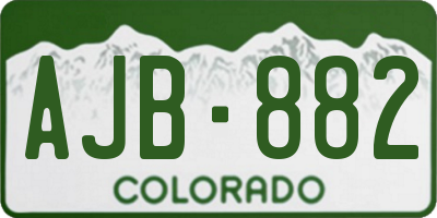 CO license plate AJB882