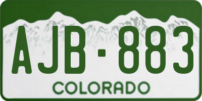 CO license plate AJB883