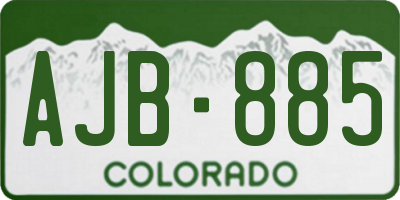 CO license plate AJB885