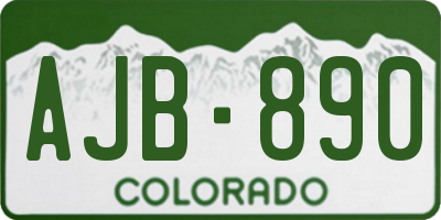 CO license plate AJB890