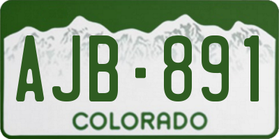 CO license plate AJB891