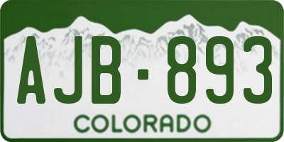CO license plate AJB893
