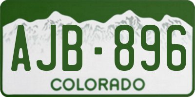 CO license plate AJB896